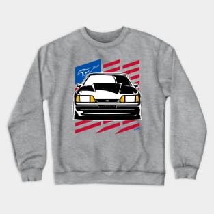 Foxbody Ford Mustang Notch US Flag Crewneck Sweatshirt